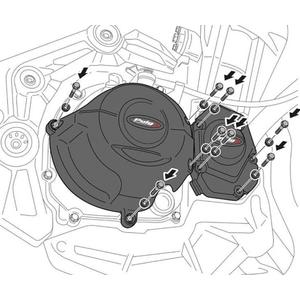 Engine protective covers PUIG 22608N black included 3 covers