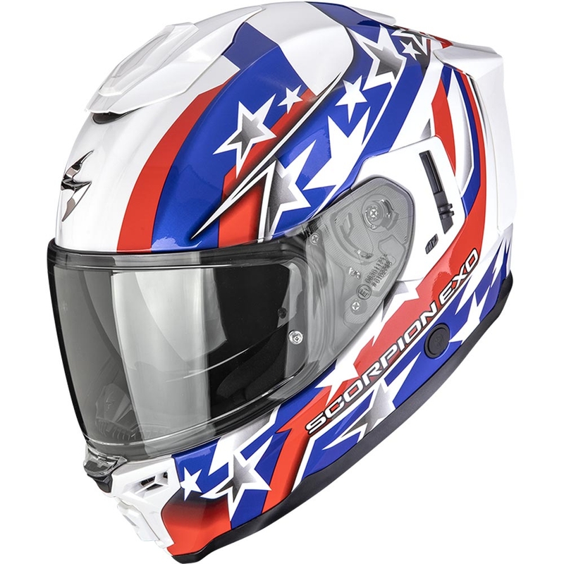 Kask motocyklowy integralny Scorpion EXO-1500 Air Etoile biało-niebiesko-czerwony