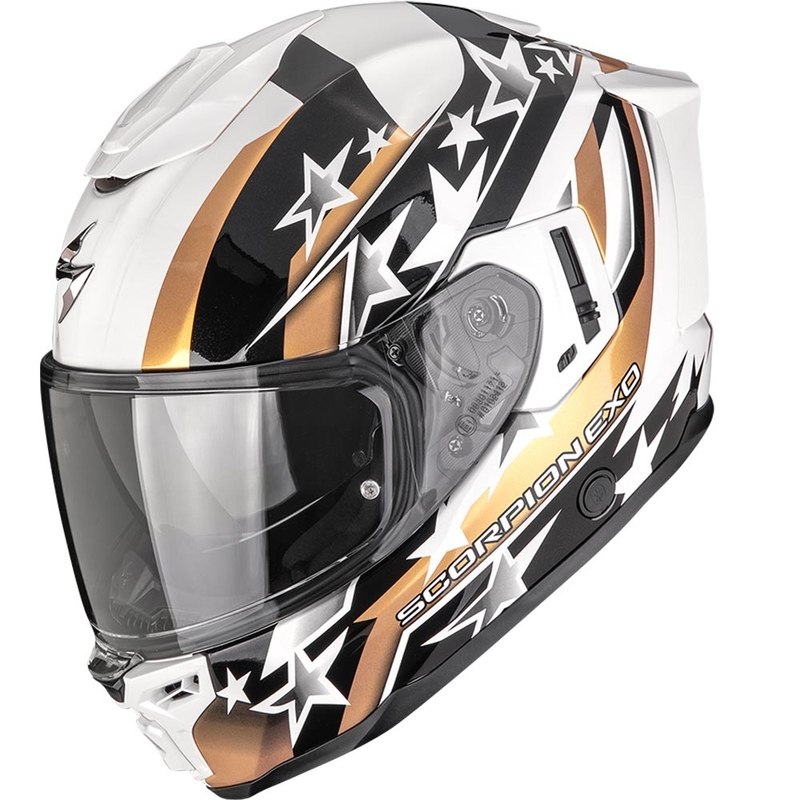 Kask motocyklowy integralny Scorpion EXO-1500 Air Etoile biało-czarno-złoty
