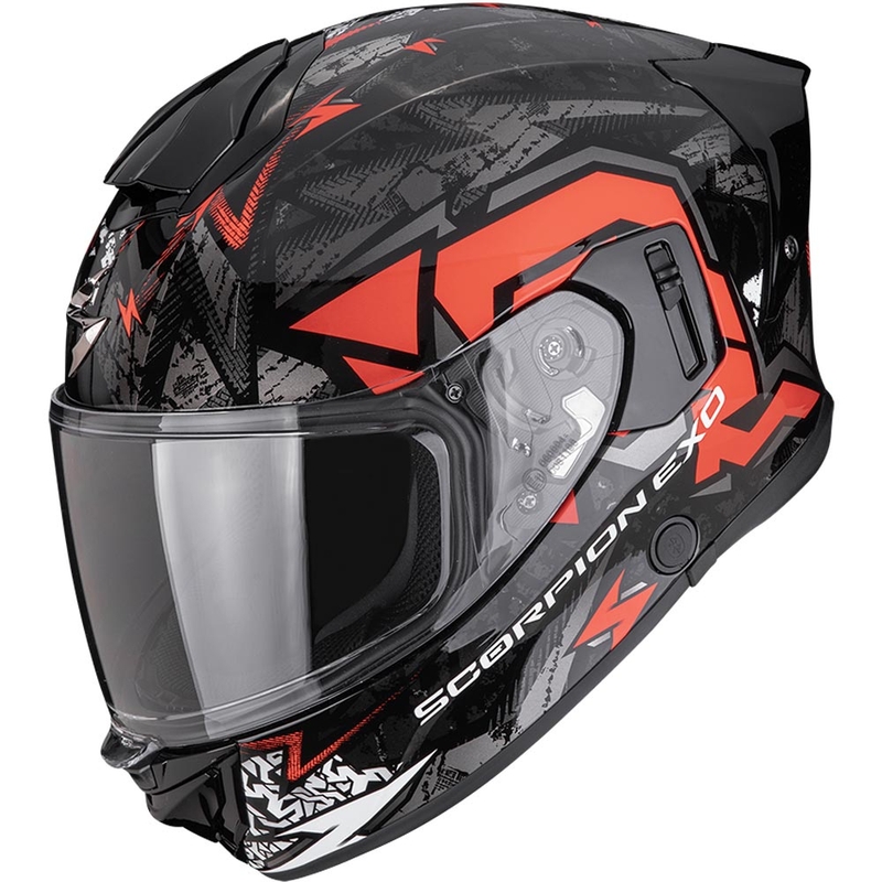 Kask motocyklowy integralny Scorpion EXO-530 Air Meteor czarno-srebrno-czerwony