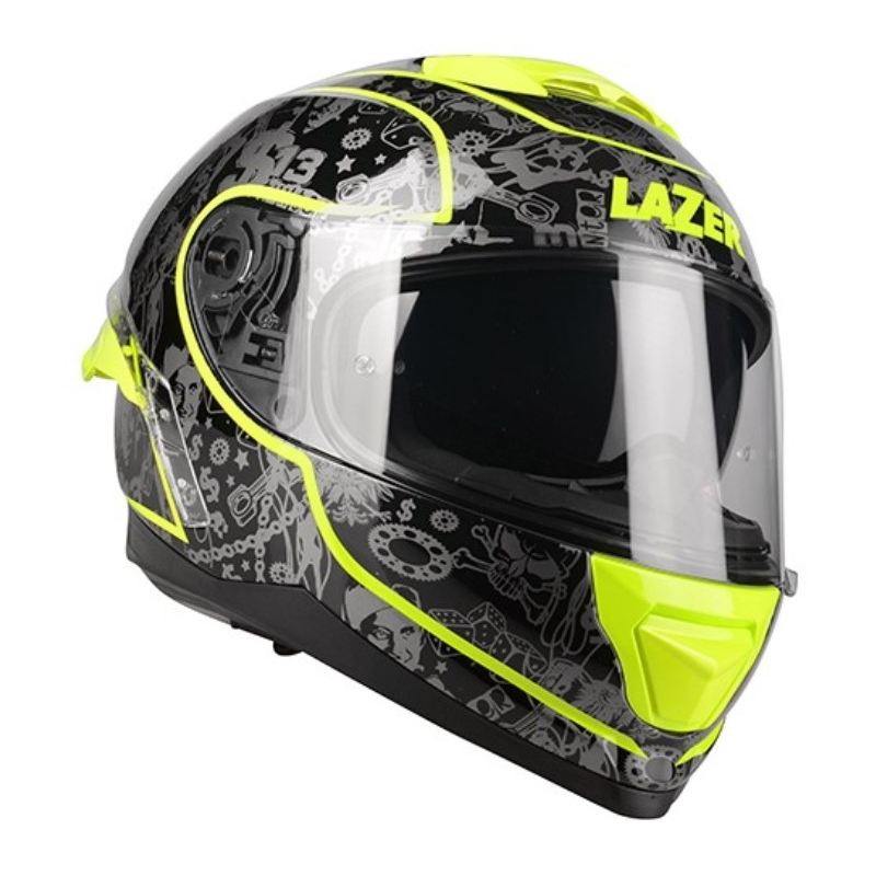 Integralny kask motocyklowy Lazer Rafale SR $13 Original czarno-szaro-fluo żółty wyprzedaż