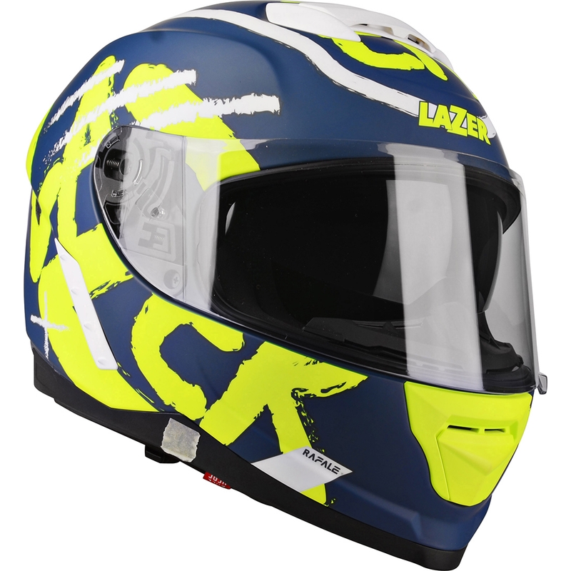 Integralny kask motocyklowy Lazer Rafale Street niebiesko-biało-fluo żółty wyprzedaż
