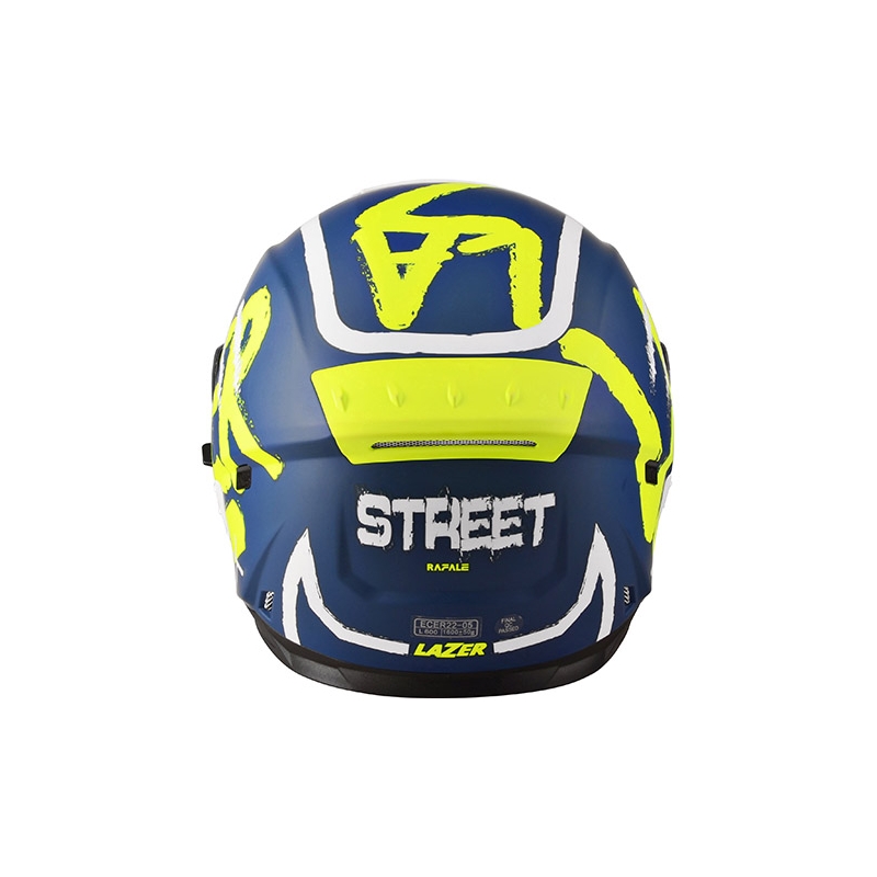 Integralny kask motocyklowy Lazer Rafale Street niebiesko-biało-fluo żółty wyprzedaż