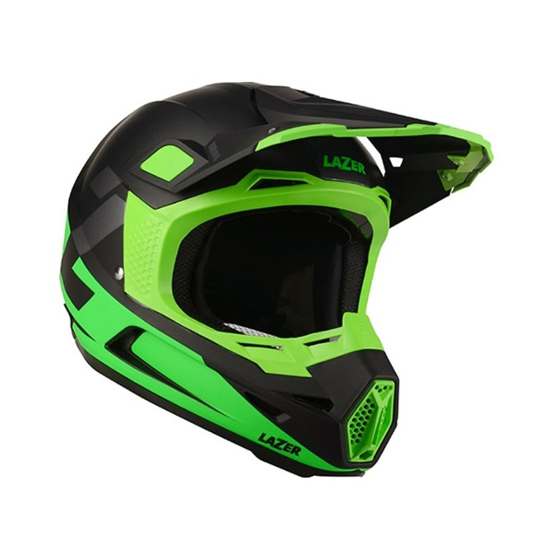 Motocrossowy kask Lazer X9 Iron czarno-fluo zielony