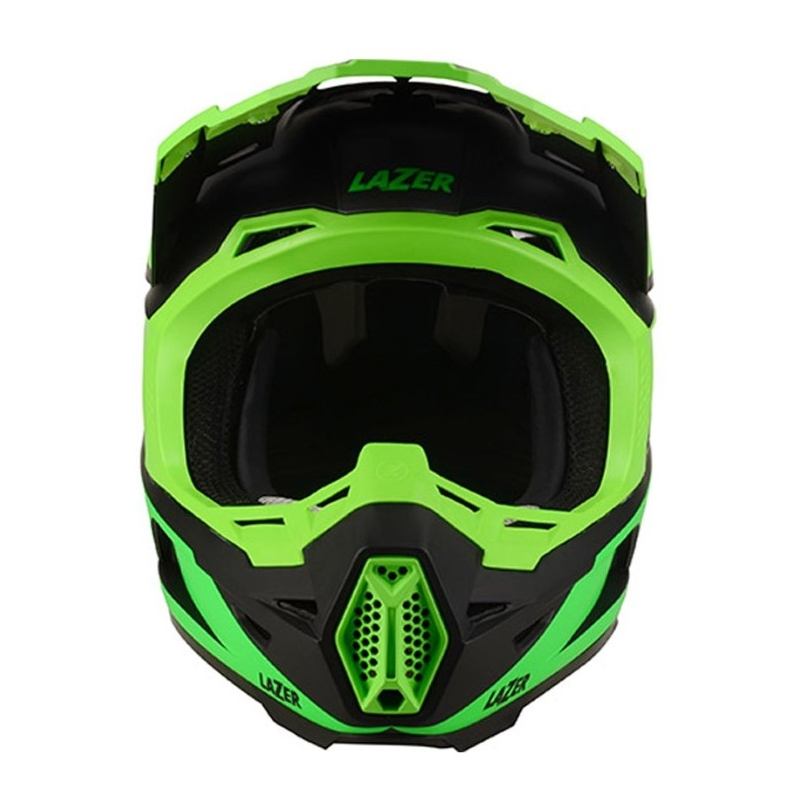 Motocrossowy kask Lazer X9 Iron czarno-fluo zielony