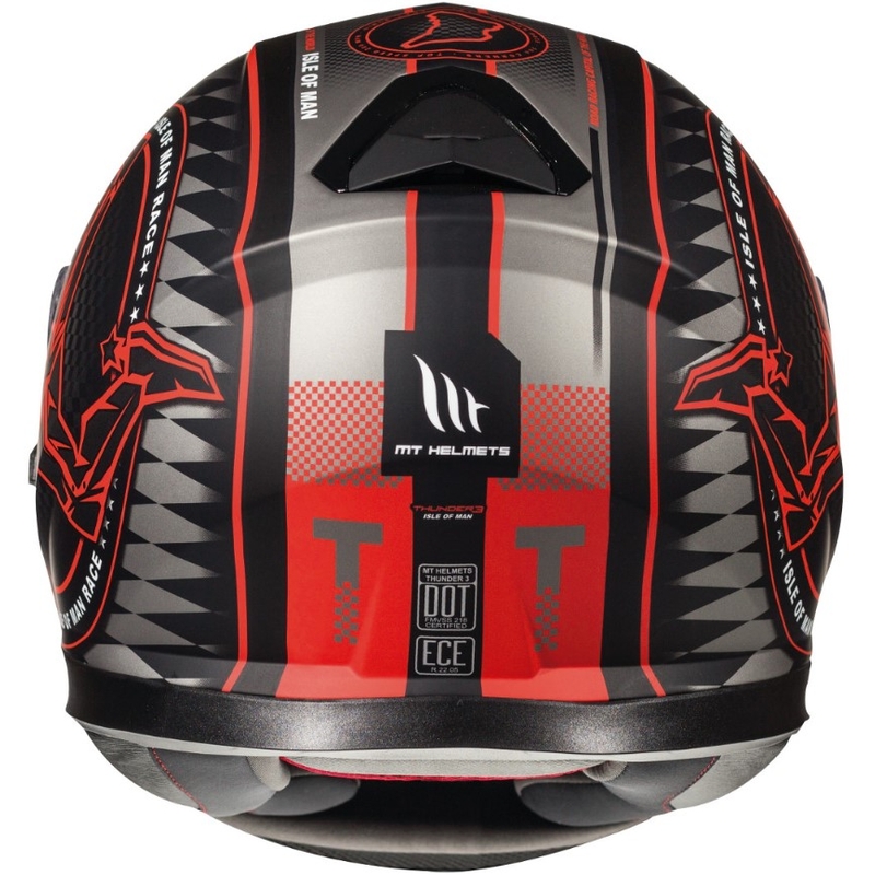 Integralny kask motocyklowy MT Thunder 3 SV Isle Of Man czarno-szaro-czerwony wyprzedaż