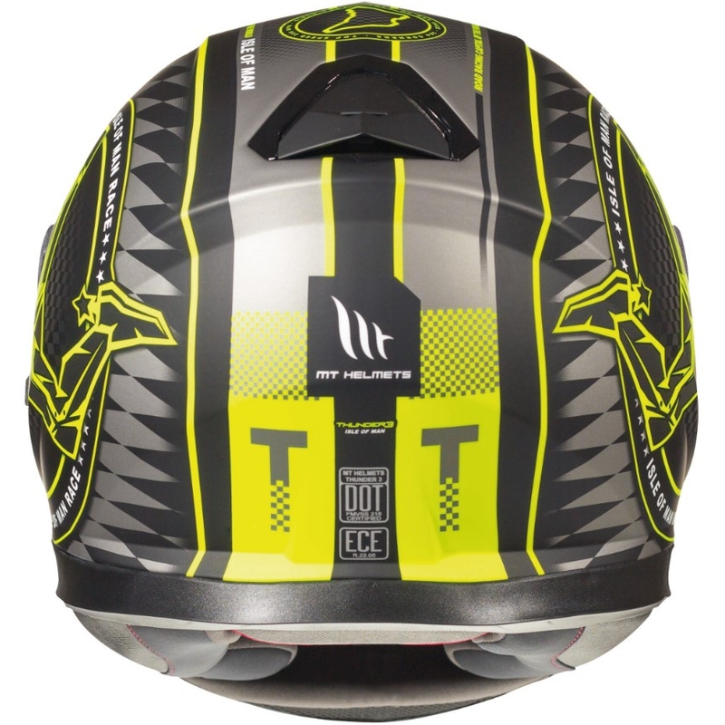 Integralny kask motocyklowy MT Thunder 3 SV Isle Of Man czarno-szaro-fluo żółty