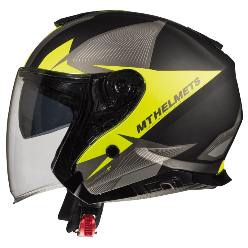 Otwarty kask motocyklowy MT Thunder 3 SV Wing czarno-szaro-fluo żółty wyprzedaż