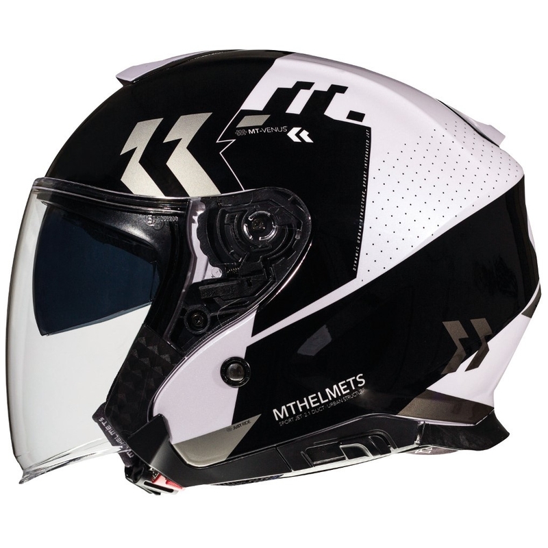 Otwarty kask motocyklowy MT Thunder 3 SV Venus czarno-szaro-biały wyprzedaż