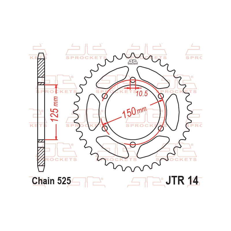 Rear sprocket JT 46T, 525