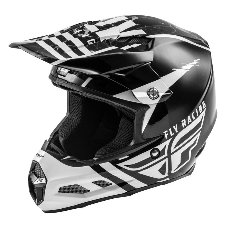 Motocrossowy kask FLY Racing F2 Carbon Granite biało-czarno-szary