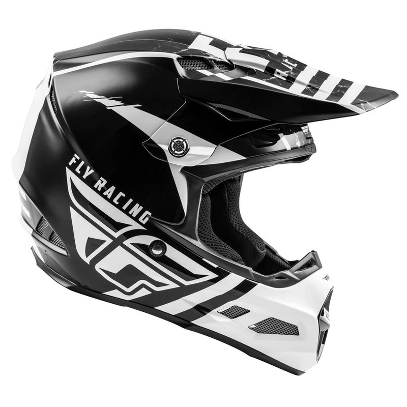 Motocrossowy kask FLY Racing F2 Carbon Granite biało-czarno-szary