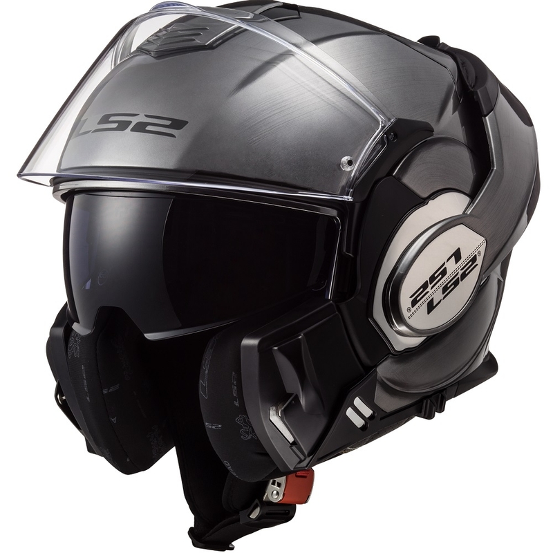 Kask z podnoszoną szczęką LS2 FF399 Valiant Jeans tytanowy - II. jakość