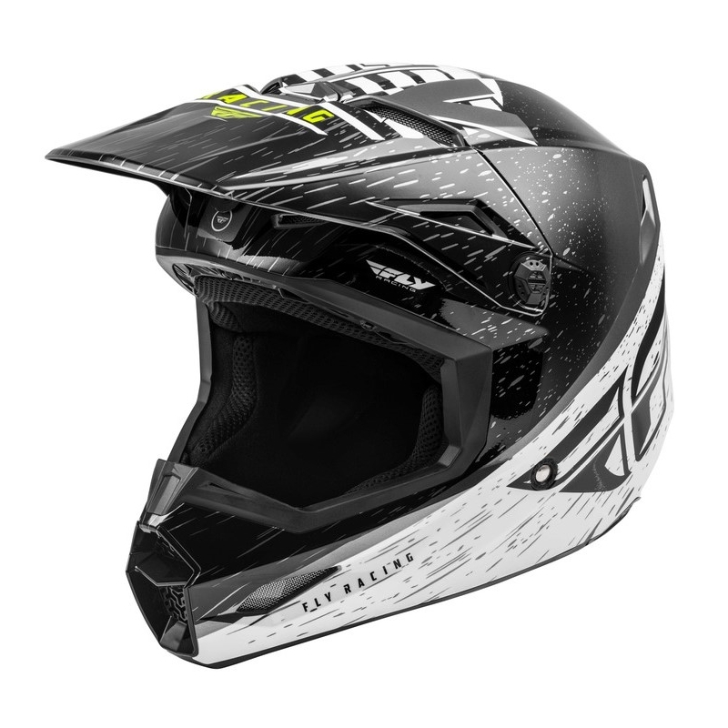 Motocrossowy kask FLY Racing Kinetic K120 czarno-biało-fluo żółty