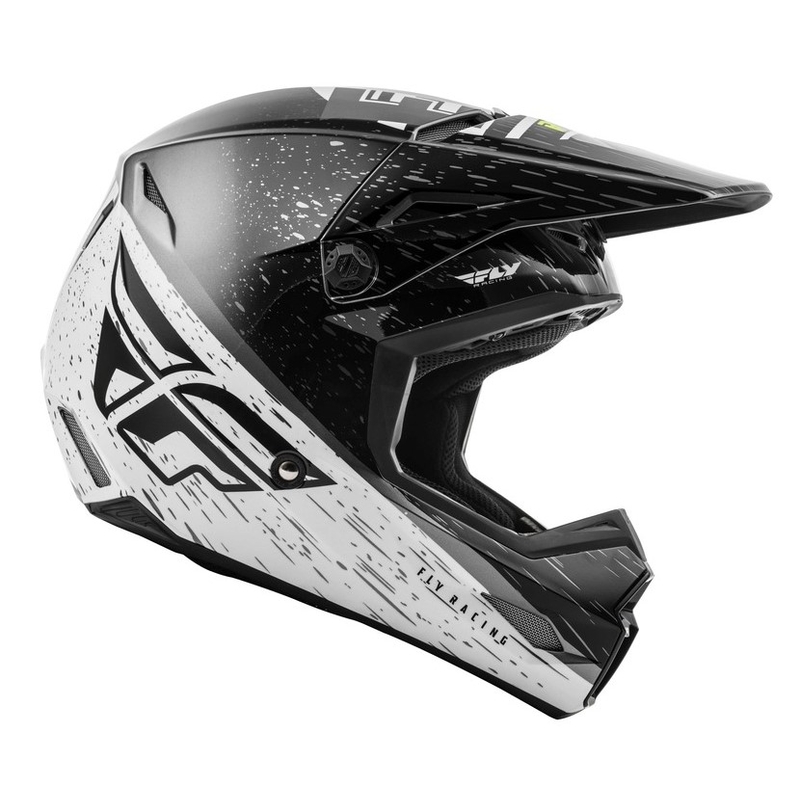 Motocrossowy kask FLY Racing Kinetic K120 czarno-biało-fluo żółty