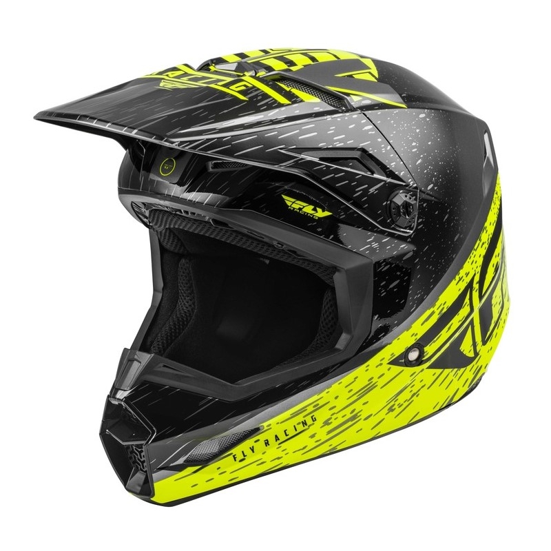 Motocrossowy kask FLY Racing Kinetic K120 czarno-szaro-fluo żółty