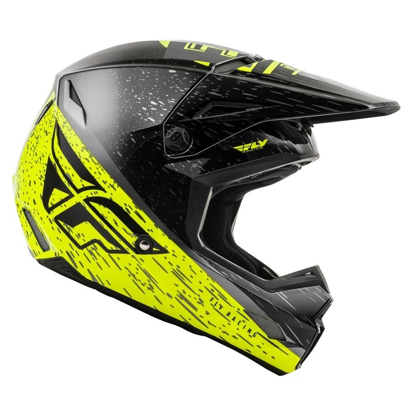 Motocrossowy kask FLY Racing Kinetic K120 czarno-szaro-fluo żółty