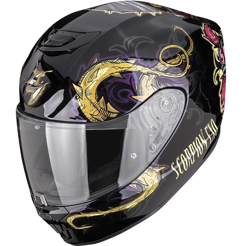 Kask motocyklowy integralny Scorpion EXO-391 Mumia czarny kameleon