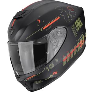 Kask motocyklowy integralny Scorpion EXO-391 Iron matowy czarno-zielono-czerwony