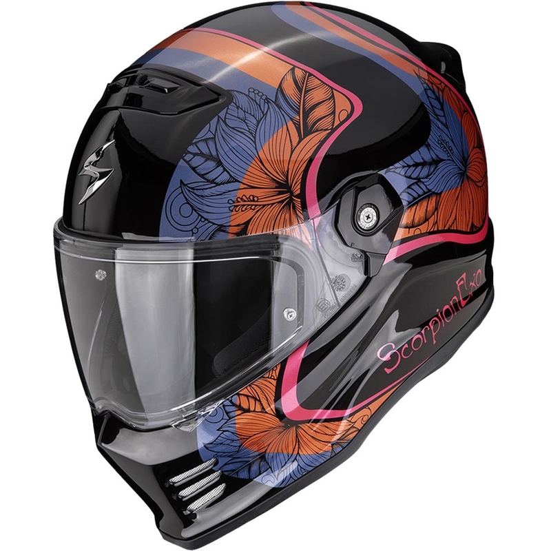 Kask motocyklowy integralny Scorpion Covert FX Ameria czarno-pomarańczowy