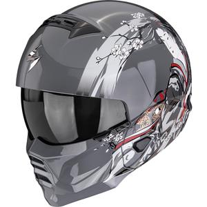 Kask motocyklowy modułowy Scorpion EXO-COMBAT II Demure srebrny