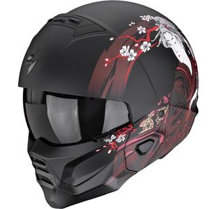 Kask motocyklowy modułowy Scorpion EXO-COMBAT II Demure matowy czarno-czerwony