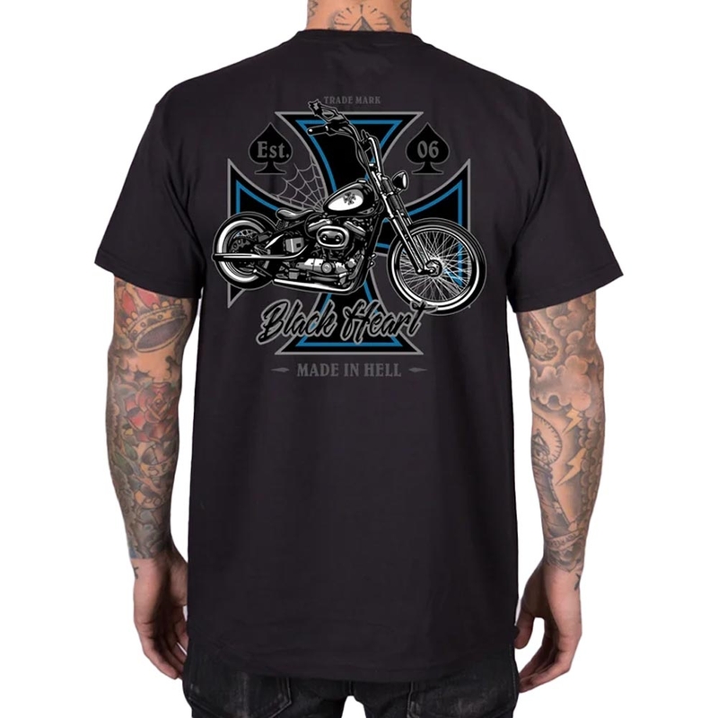 Koszulka Black Heart Chopper Cross czarna