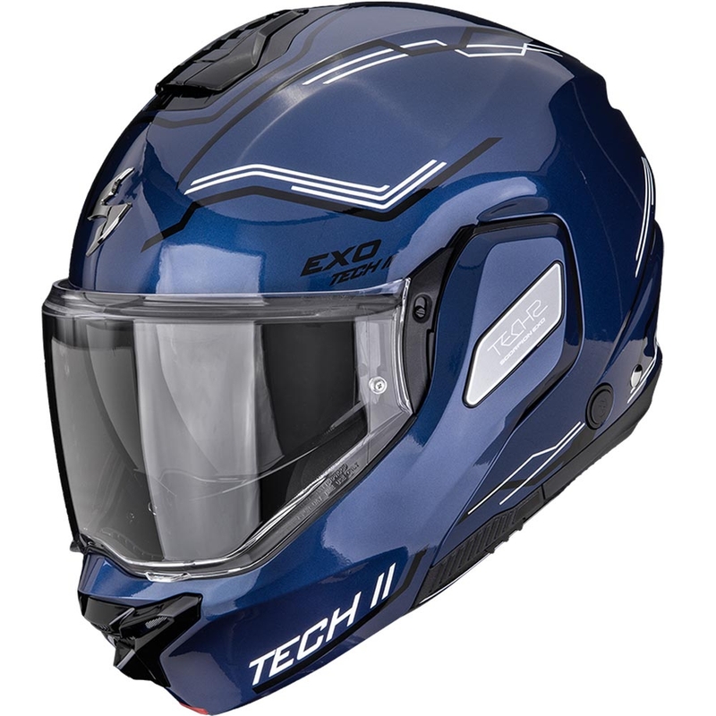 Kask motocyklowy typu flip-up Scorpion EXO-TECH II Dash niebiesko-czarno-biały
