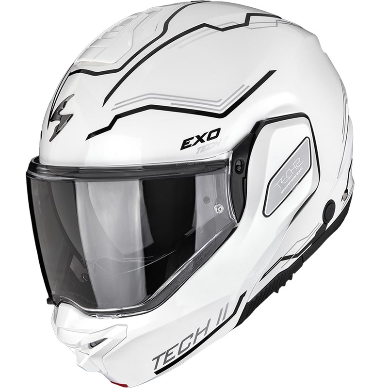 Kask motocyklowy typu flip-up Scorpion EXO-TECH II Dash biało-srebrno-czarny