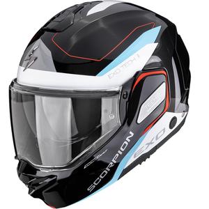 Kask motocyklowy typu flip-up Scorpion EXO-TECH II Passager czarno-biało-niebieski