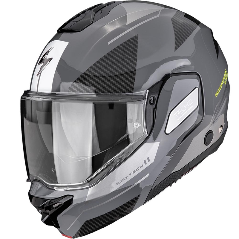 Kask motocyklowy typu flip-up Scorpion EXO-TECH II Void srebrno-fluo-żółty