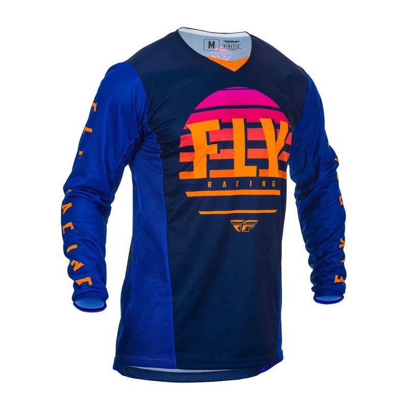 Motocrossowa koszulka FLY Racing Kinetic K220 2020 czarno-niebiesko-pomarańczowa
