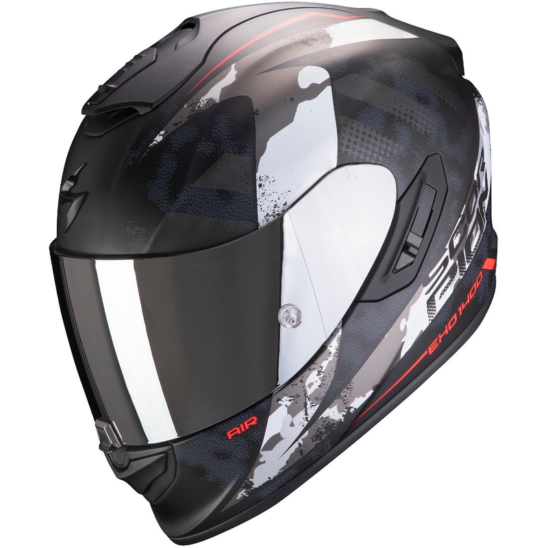 Integralny kask motocyklowy Scorpion EXO-1400 Air Sylex czarno-srebrno-czerwony