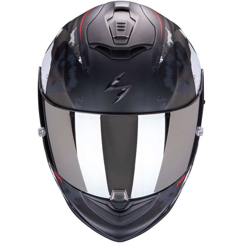 Integralny kask motocyklowy Scorpion EXO-1400 Air Sylex czarno-srebrno-czerwony