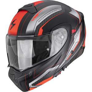 Kask motocyklowy typu flip-up Scorpion EXO-930 EVO Space matowy czarno-srebrno-czerwony