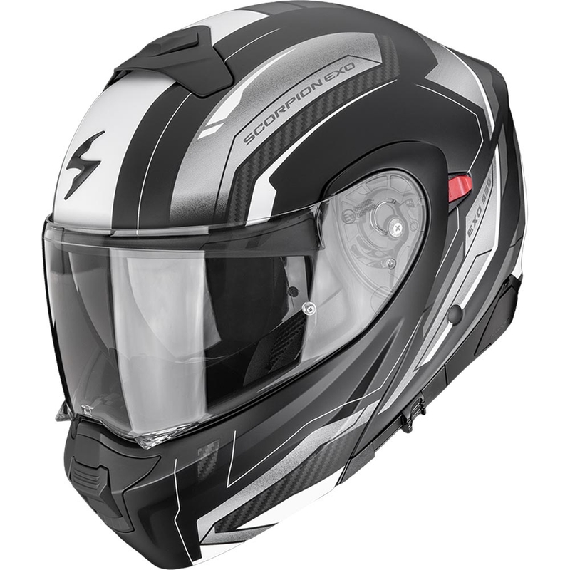 Kask motocyklowy typu flip-up Scorpion EXO-930 EVO Space matowo-czarno-srebrno-biały