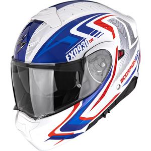Kask motocyklowy typu flip-up Scorpion EXO-930 EVO Alpha biało-czerwono-niebieski
