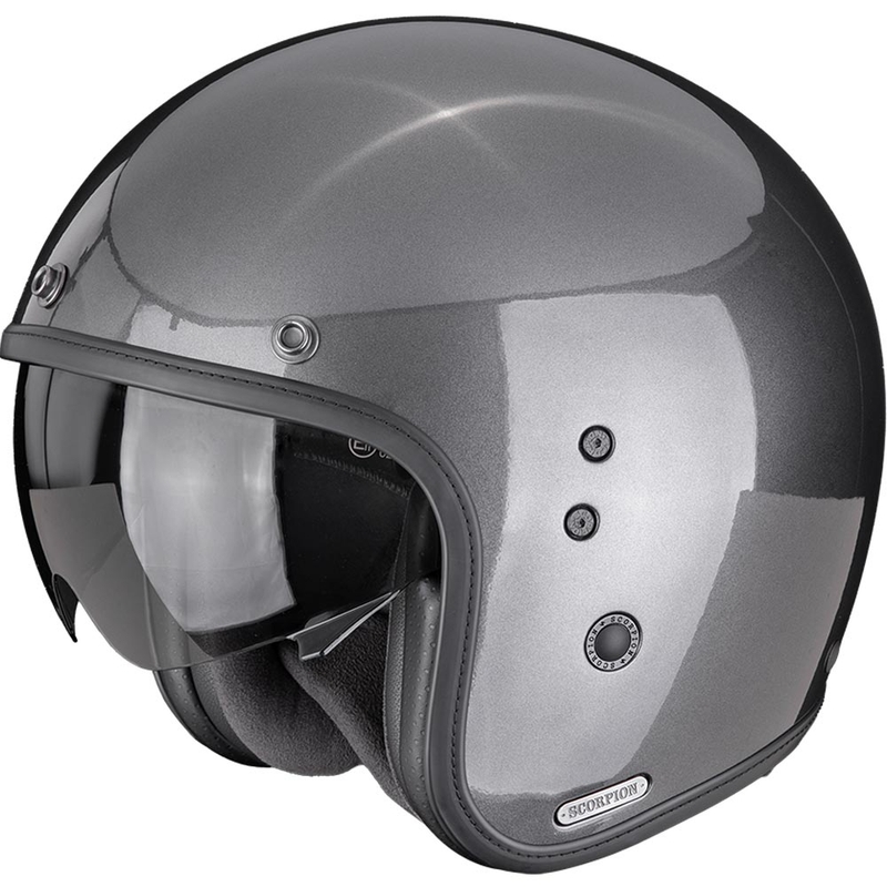 Kask motocyklowy otwarty Scorpion Belfast II Solid, metaliczny szary
