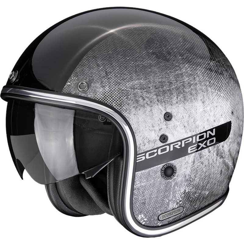 Kask motocyklowy otwarty Scorpion Belfast II Quest czarno-srebrny