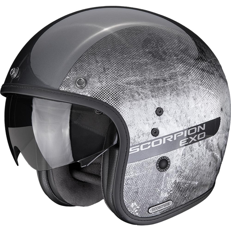 Kask motocyklowy otwarty Scorpion Belfast II Quest srebrno-czarny