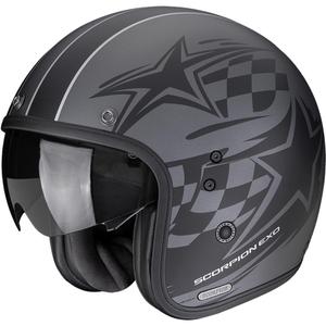 Kask motocyklowy otwarty Scorpion Belfast II Flagstone matowy srebrno-czarny