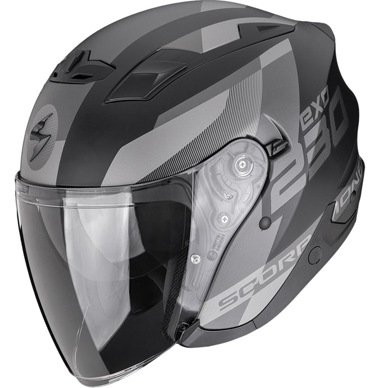 Kask motocyklowy otwarty Scorpion EXO-230 Comics, matowy, czarno-srebrny