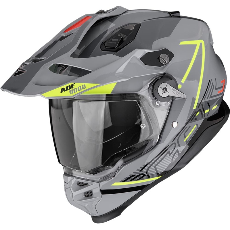 Kask enduro Scorpion ADF-9000 Air Summit srebrno-fluo żółty