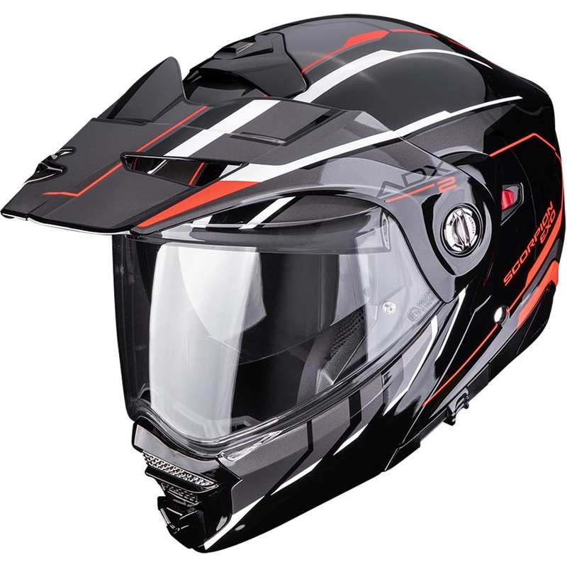 Kask motocyklowy enduro Scorpion ADX-2 Walt czarno-srebrno-czerwony