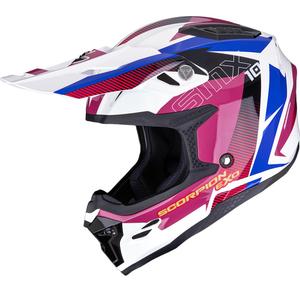 Kask motocrossowy Scorpion SMX-10 Speed biało-różowo-niebieski