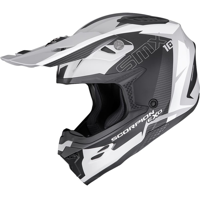 Kask motocrossowy Scorpion SMX-10 Speed matowy szaro-czarno-biały