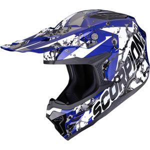 Kask motocrossowy Scorpion SMX-10 Gasoline niebiesko-biało-czarny