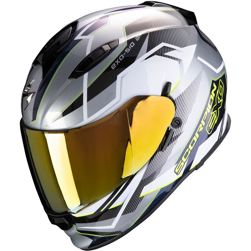 Integralny kask motocyklowy Scorpion EXO-510 Air Balt srebrno-biało-fluo żółty wyprzedaż