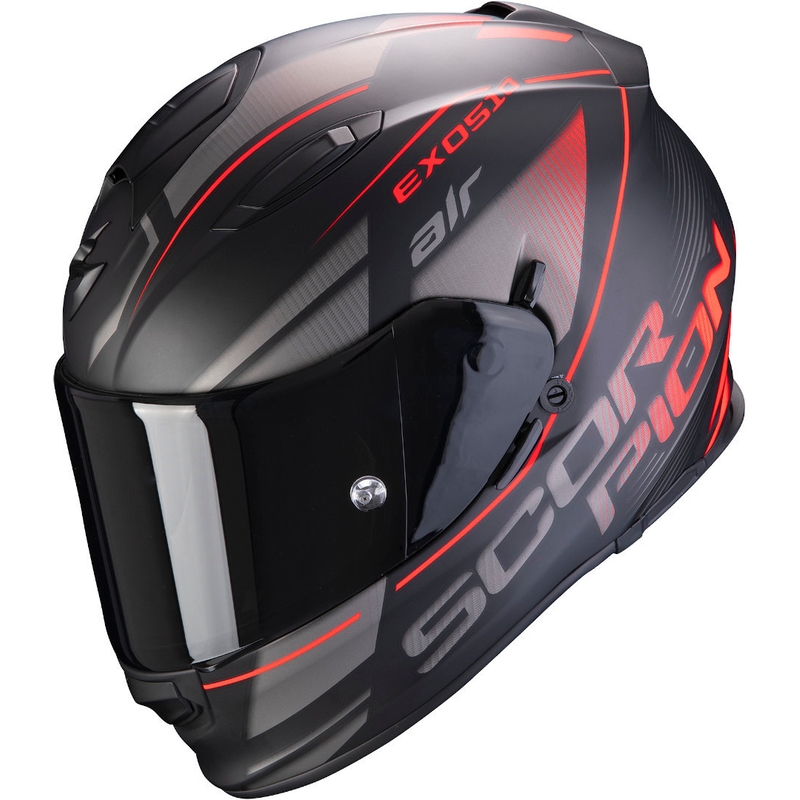 Integralny kask motocyklowy Scorpion EXO-510 Air Ferrum czarno-srebrno-czerwony