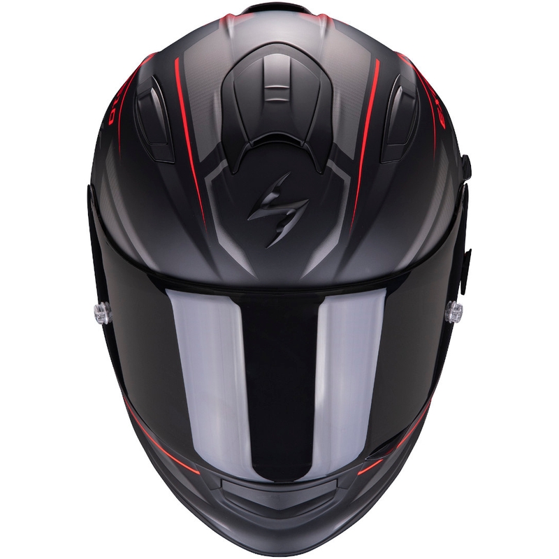 Integralny kask motocyklowy Scorpion EXO-510 Air Ferrum czarno-srebrno-czerwony